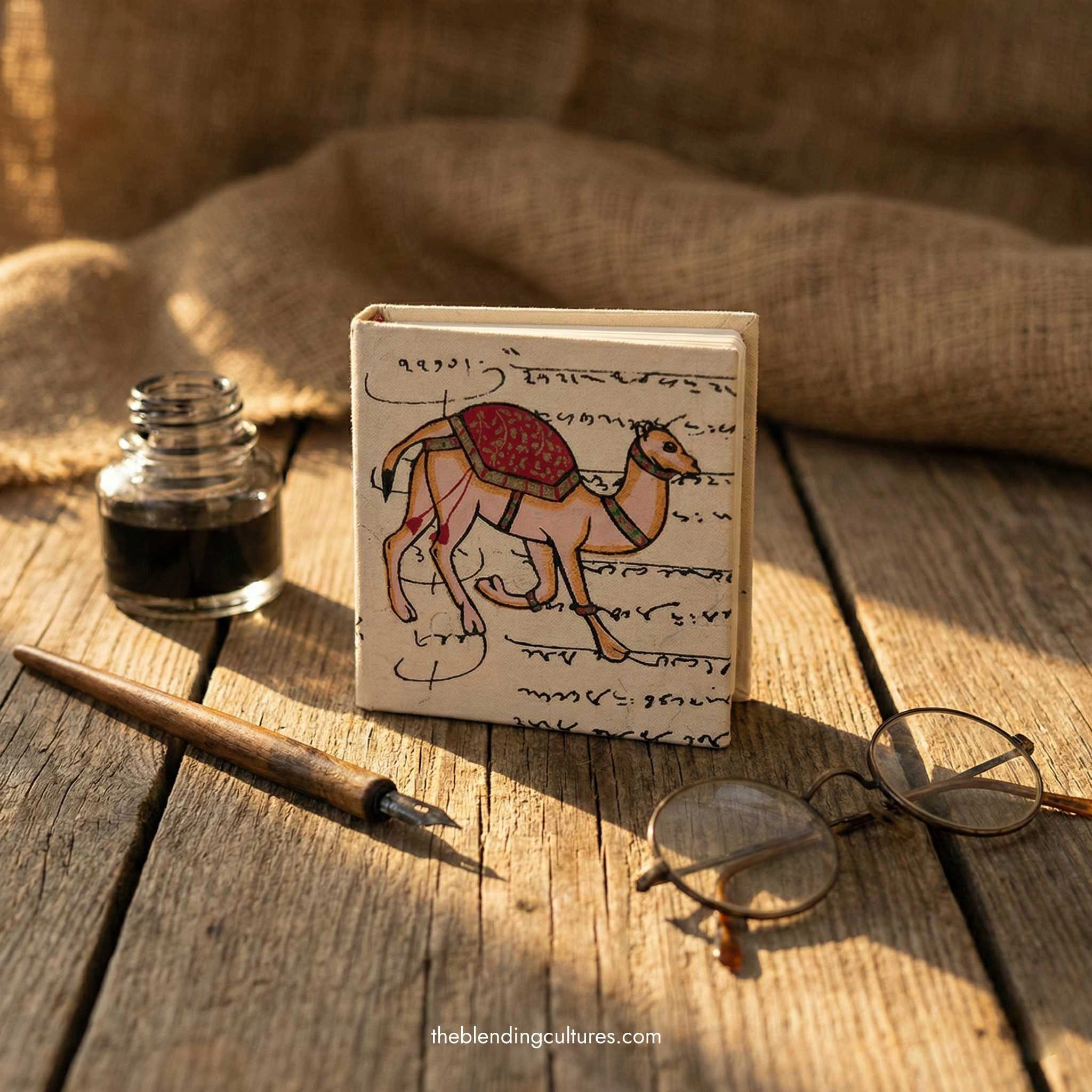 Square Heritage Notebook with Camel Art | Vintage Noteboo